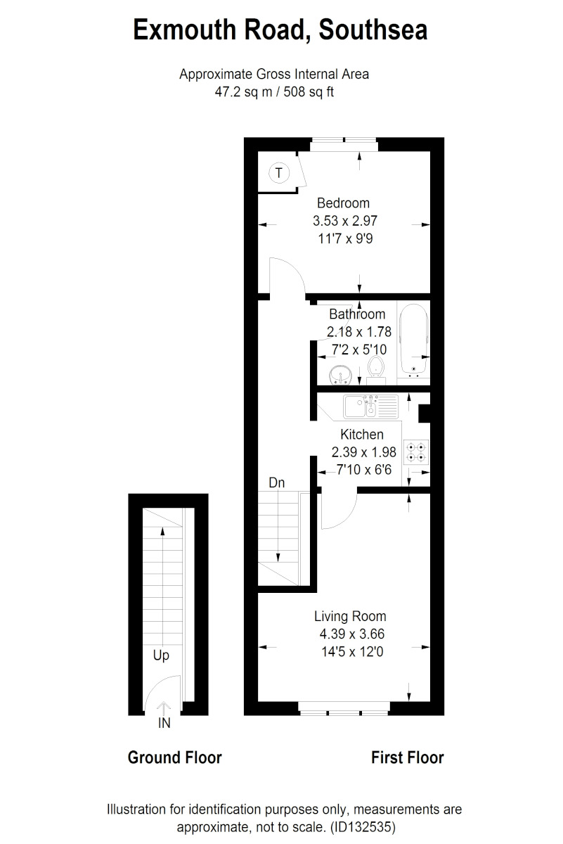 Floorplan of 1 bedroom  Property to rent, Exmouth Road, Portsmouth, PO5