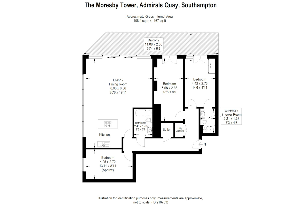 Floorplan of 3 bedroom  Property to rent, The Moresby Tower, Southampton, SO14