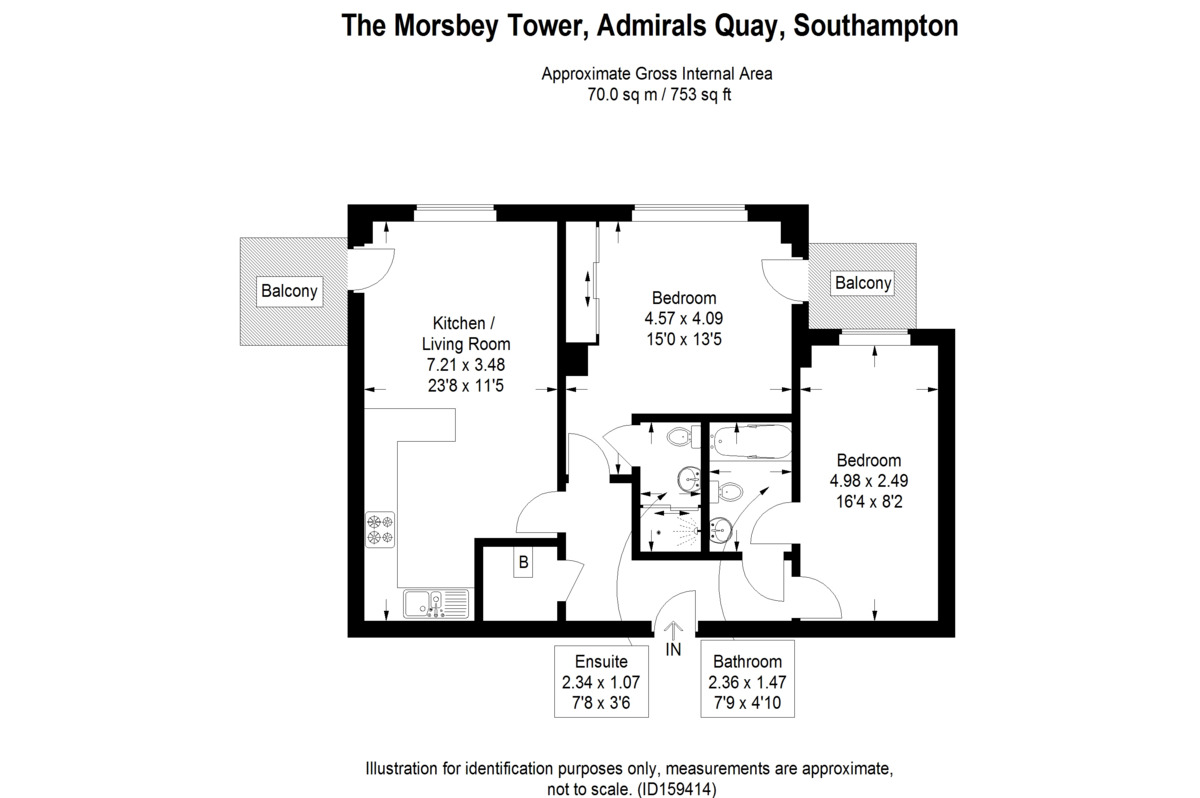 Floorplan of 2 bedroom  Property to rent, Ocean Way, Southampton, SO14