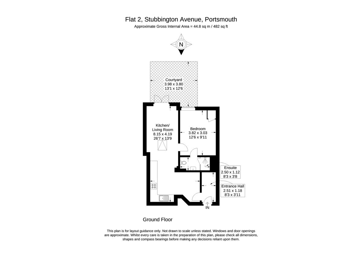 Floorplan of 1 bedroom  Property to rent, Stubbington Avenue, Portsmouth, PO2