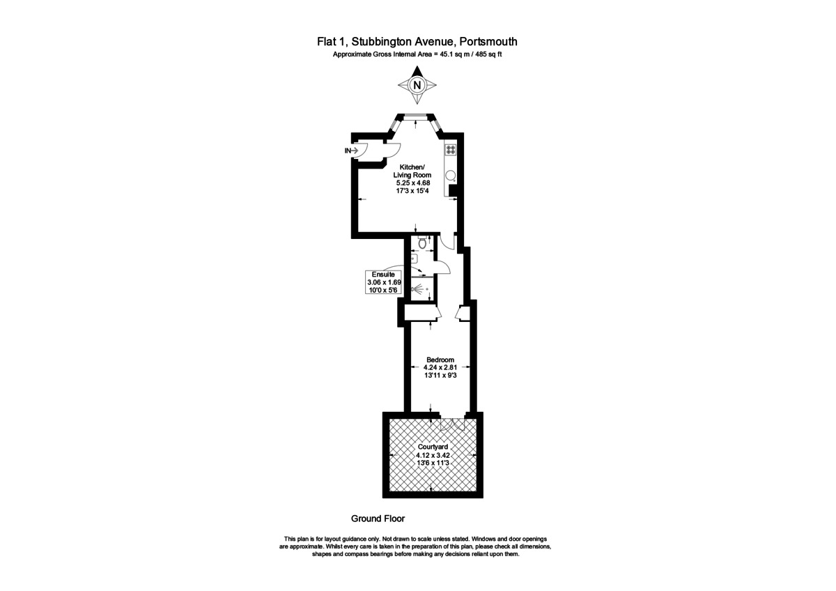 Floorplan of 1 bedroom  Property to rent, Stubbington Avenue, Portsmouth, PO2