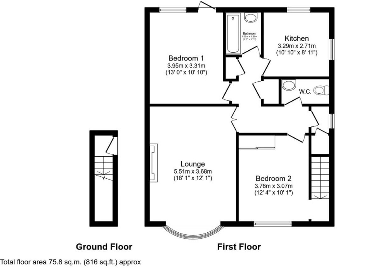 Floorplan of 2 bedroom  Property to rent, Kings Field, Southampton, SO31