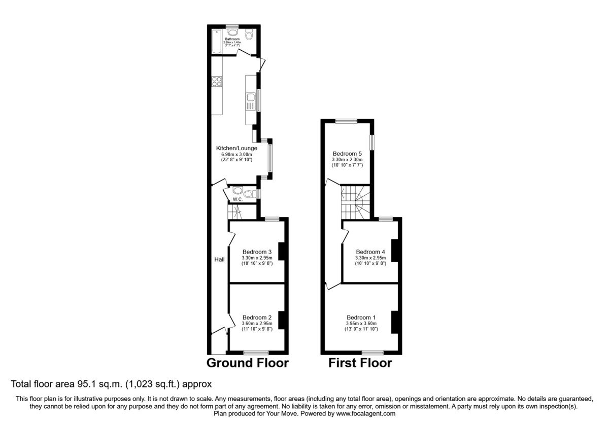 Floorplan of 5 bedroom  Property to rent, Jessie Road, Southsea, PO4