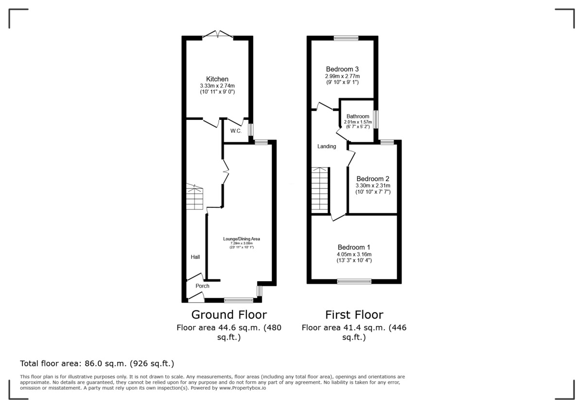 Floorplan of 3 bedroom  Property to rent, Dunbar Road, Southsea, PO4
