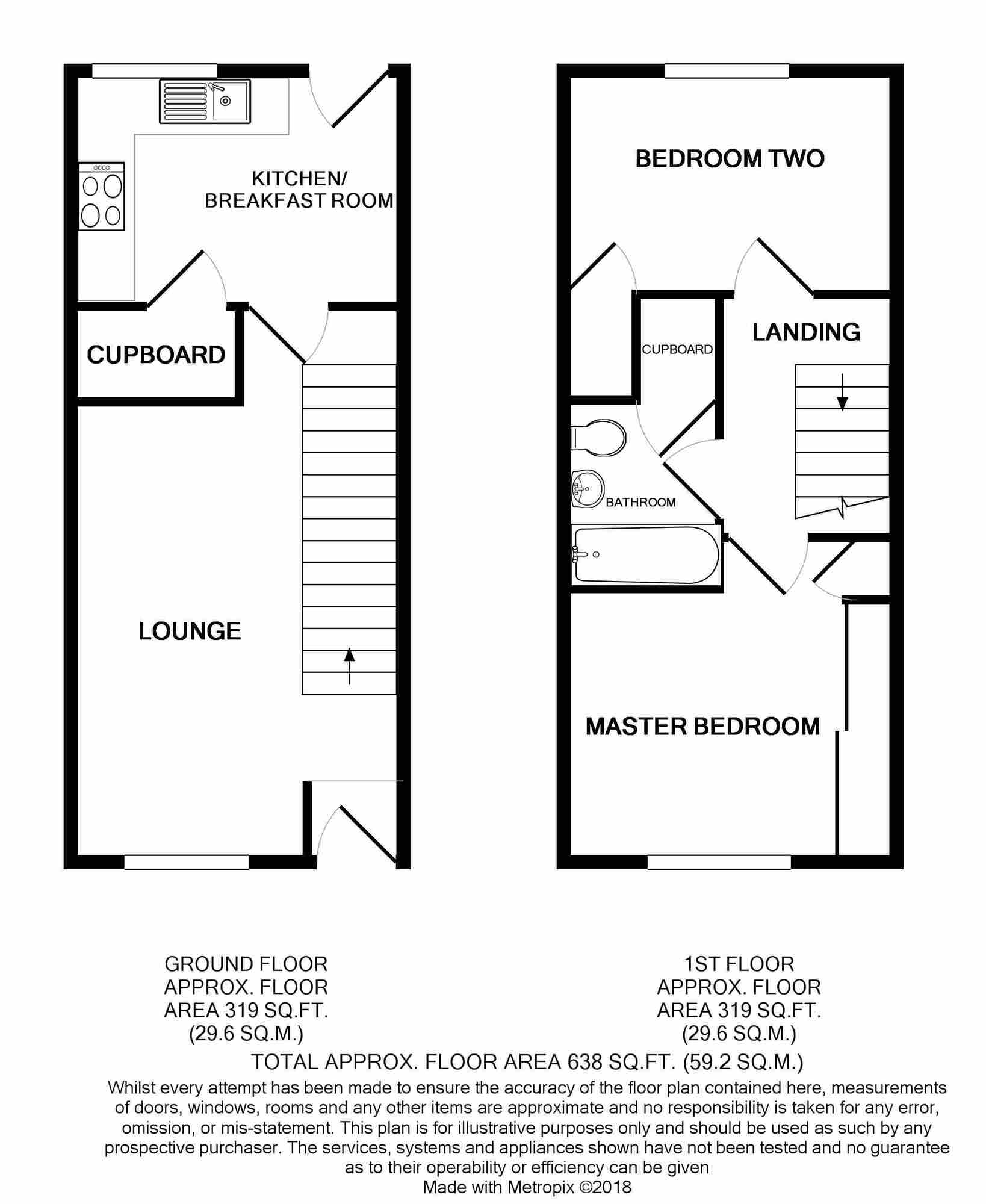 Floorplan of 2 bedroom End Terrace House to rent, Primrose Way, Locks Heath, Hampshire, SO31