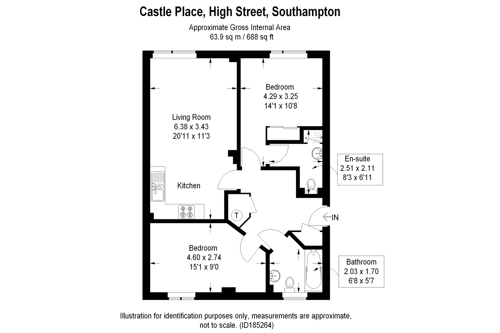 Floorplan of 2 bedroom Flat to rent, High Street, Hampshire, SO14
