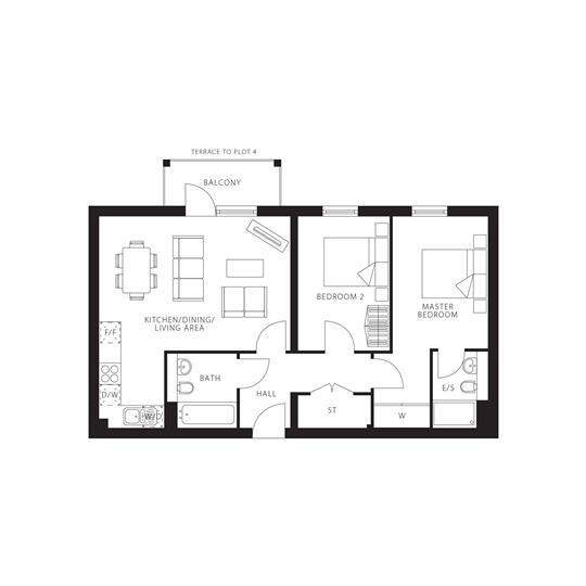 Floorplan of 2 bedroom Flat to rent, Pennant House, Cross Street, Hampshire, PO1