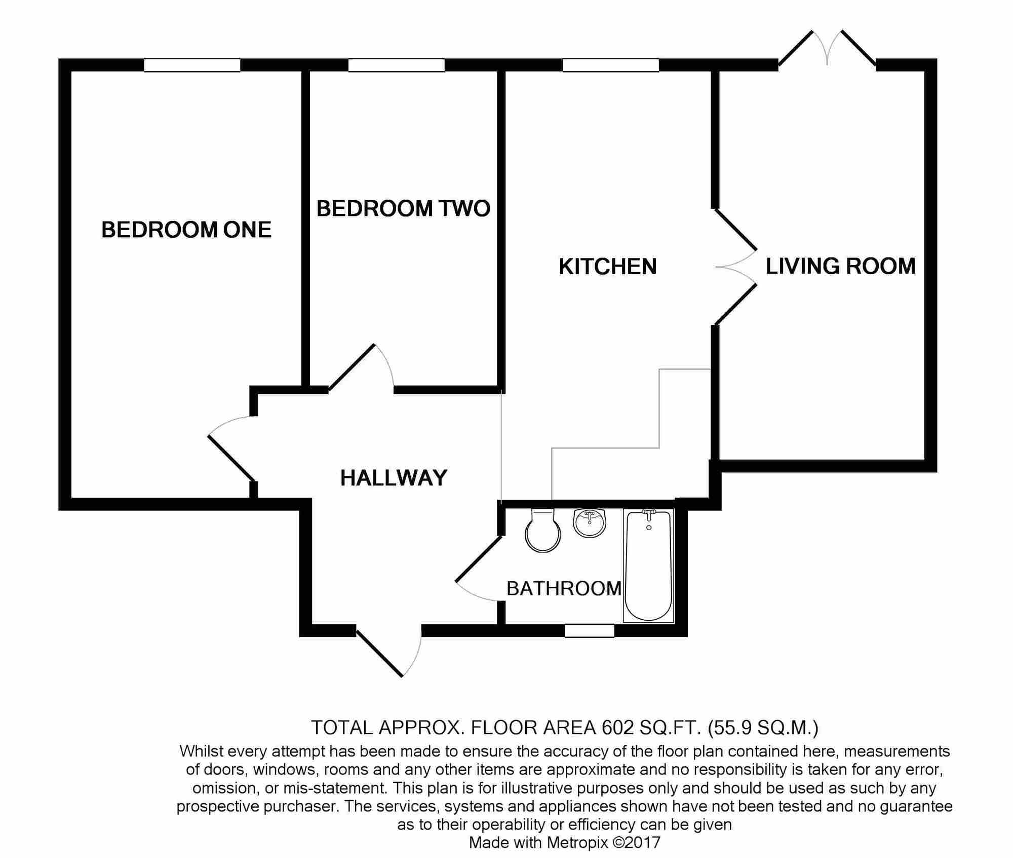Floorplan of 2 bedroom Flat to rent, Warsash Road, Warsash, Hampshire, SO31