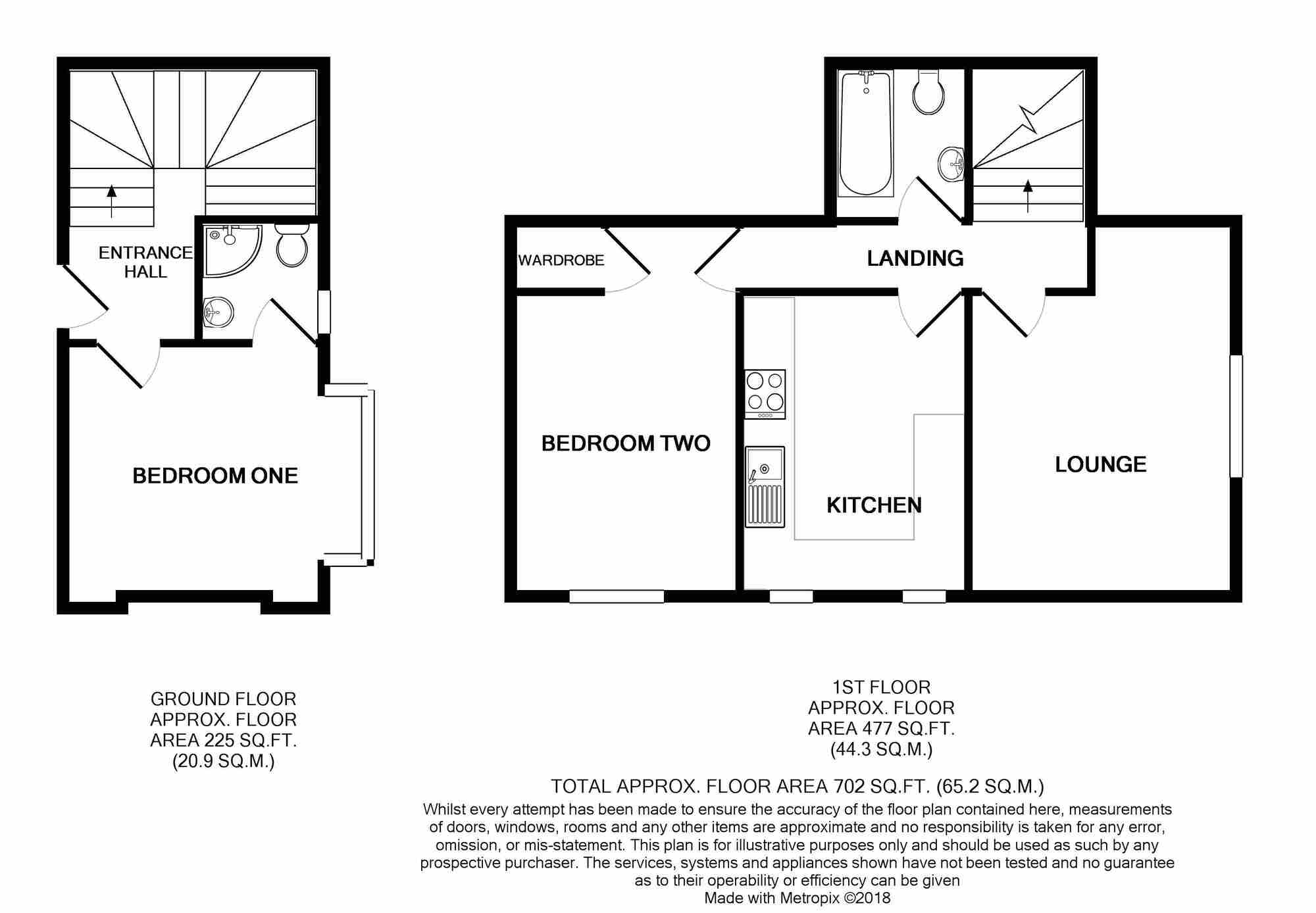 Floorplan of 2 bedroom Flat to rent, Yarborough Road, Hampshire, PO5