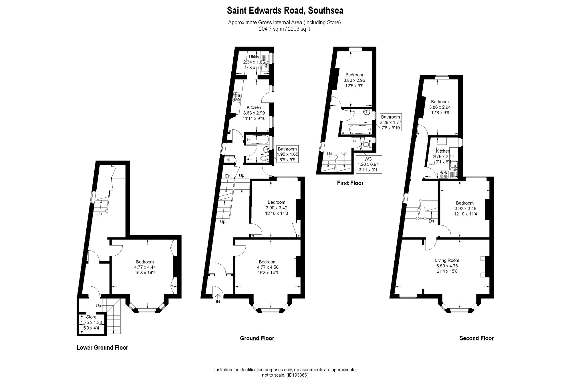 Floorplan of 6 bedroom End Terrace House to rent, St. Edwards Road, Southsea, PO5