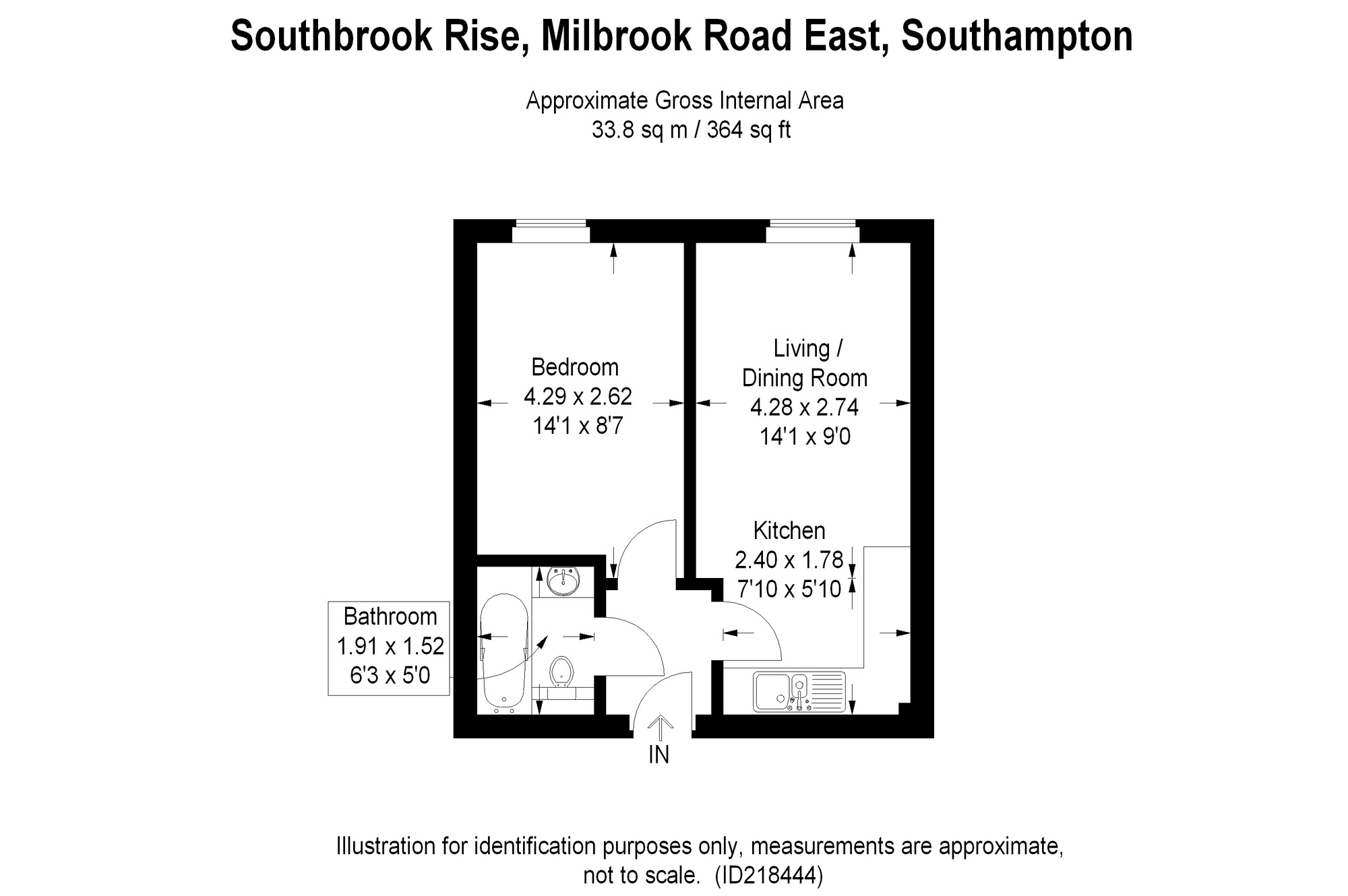 Floorplan of 1 bedroom Flat to rent, Southbrook Rise, Southampton, SO15