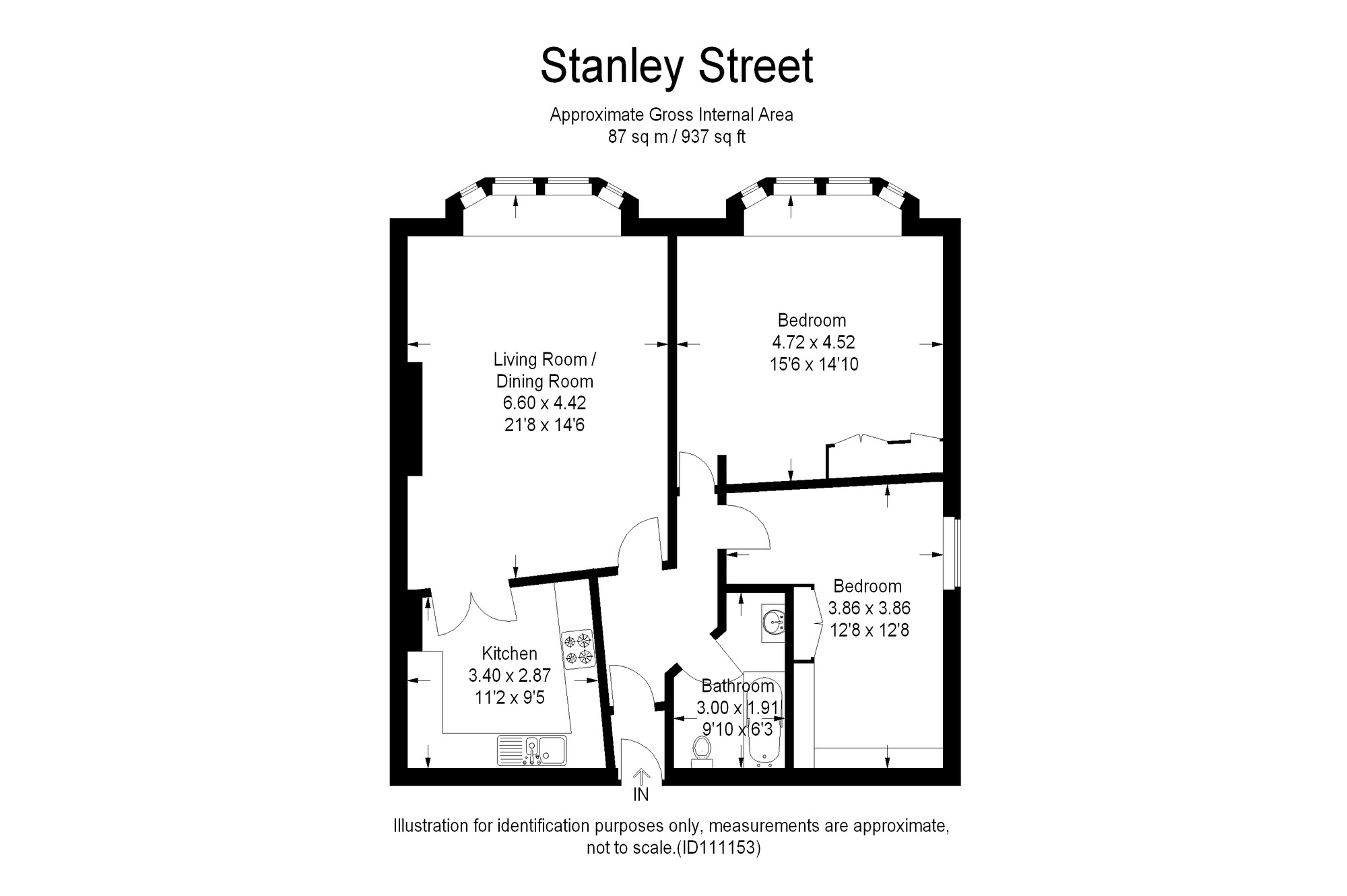 Floorplan of 2 bedroom Flat to rent, Stanley Street, Southsea, PO5