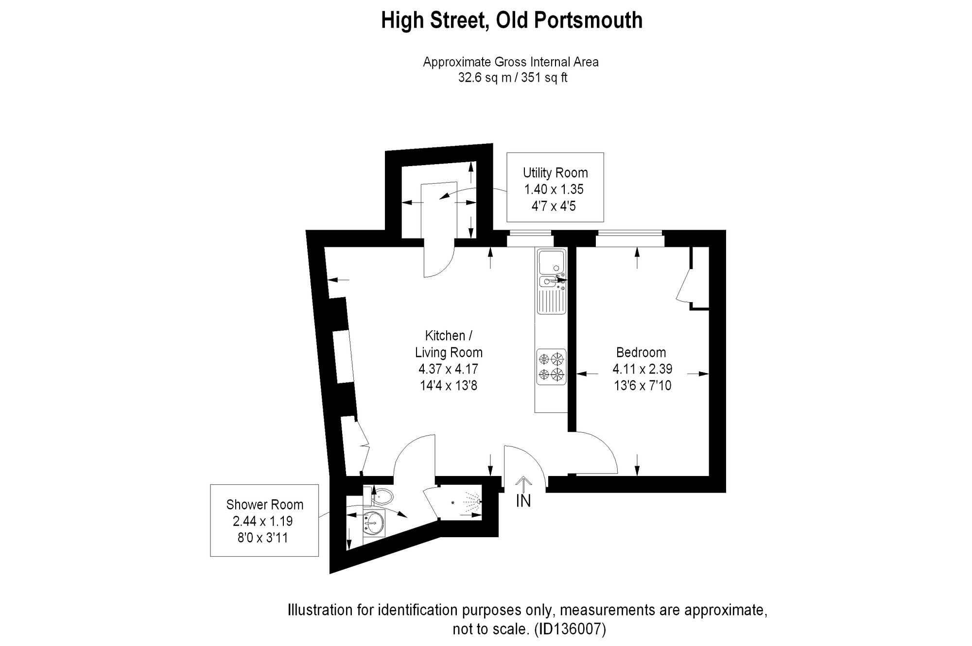 Floorplan of 1 bedroom  Flat to rent, High Street, Portsmouth, PO1