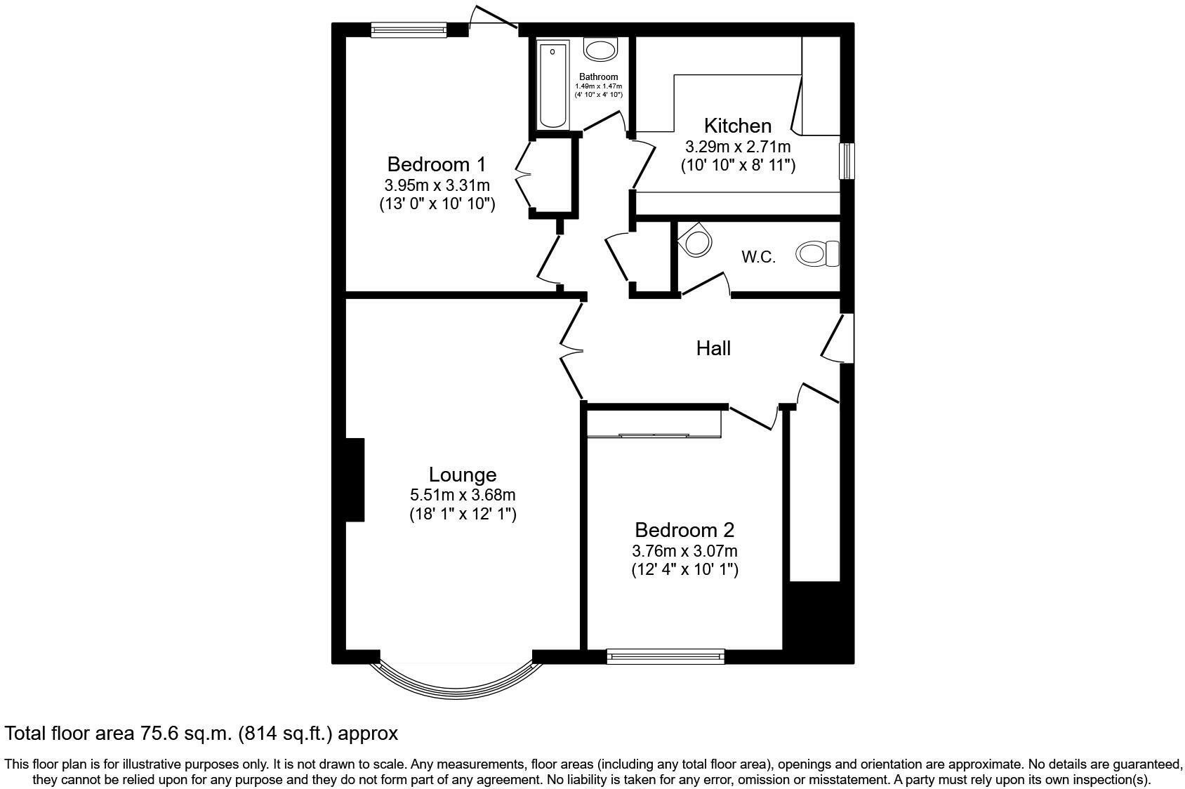 Floorplan of 2 bedroom Flat to rent, Kings Field, Bursledon, Southampton, SO31