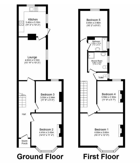 Floorplan of 5 bedroom Mid Terrace House to rent, Lawrence Road, Southsea, PO5